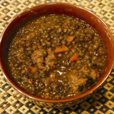 French lentil & garlic sausage soup | Something New For Dinner