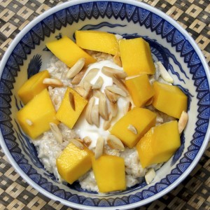 Coconut Oatmeal With Mangos | Something New For Dinner