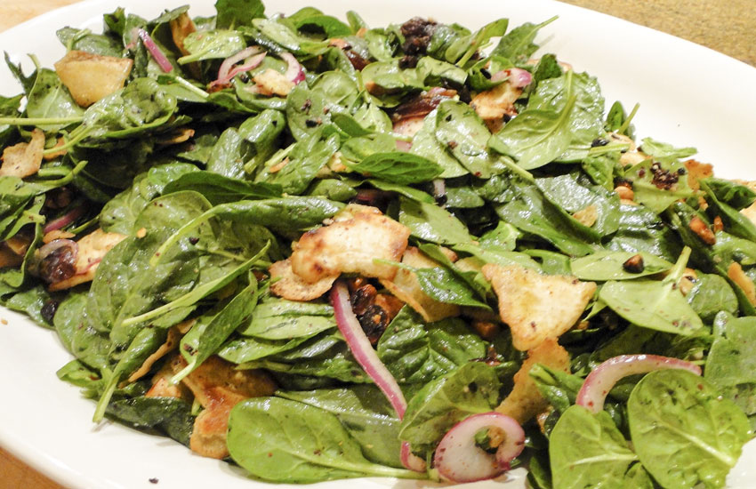 Spinach Salad & Sumac Croutons Something New For Dinner