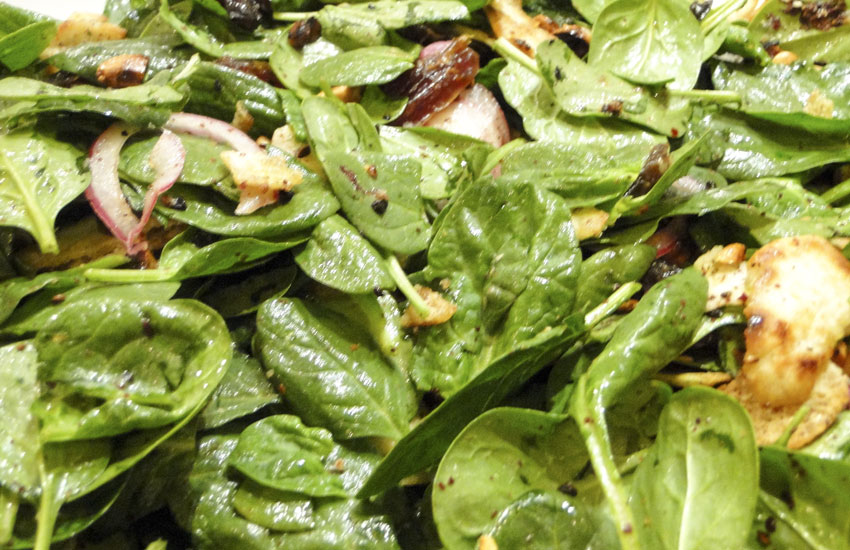 Spinach Salad & Sumac Croutons Something New For Dinner