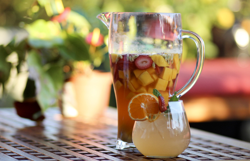 Tropical Sangria with Passionfruit by Something New For Dinner