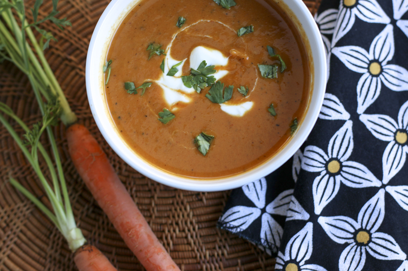 Roasted carrot and coconut milk soup