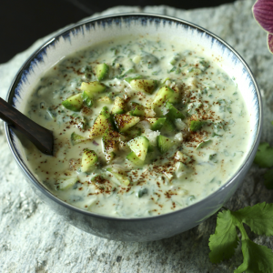 Yogurt Raita With Cucumber & Yellow Raisins | Something New For Dinner