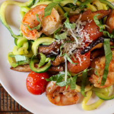 Zoodles with shrimp, mushrooms and tomatoes | Something New For Dinner