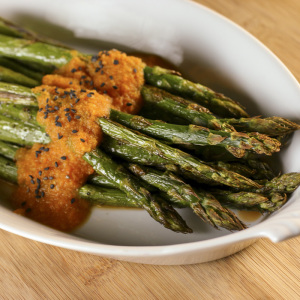 Roasted Asparagus With Ginger Carrot Dressing | Something New For Dinner