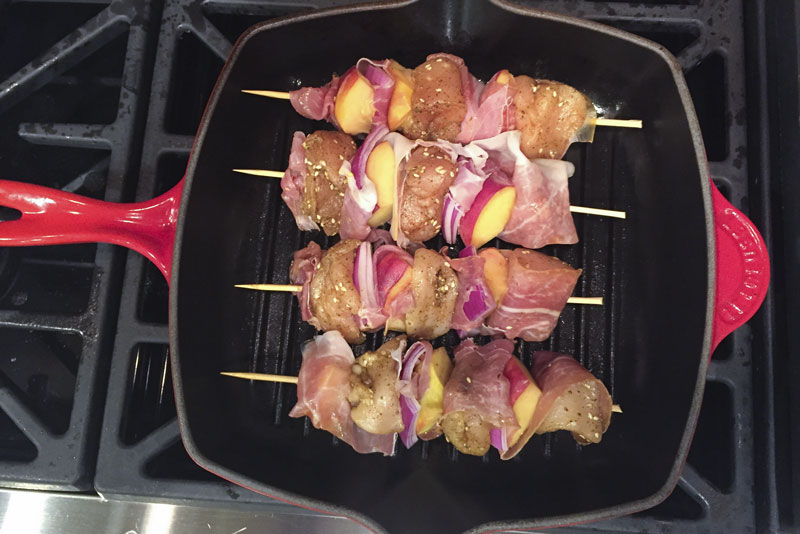 Peach, Prosciutto & Chicken kabobs | Something New For Dinner