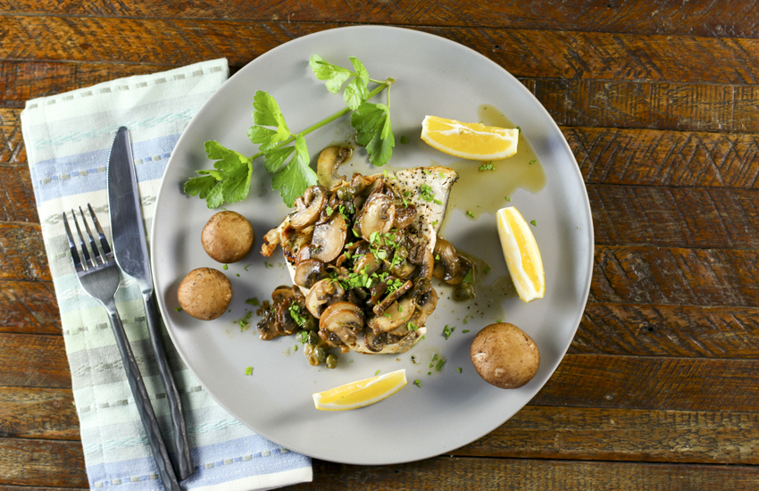 Swordfish, Mushrooms, Lemon & Capers Something New For Dinner
