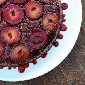 Plum, Rum & Almond Upside Down Cake | Something New For Dinner