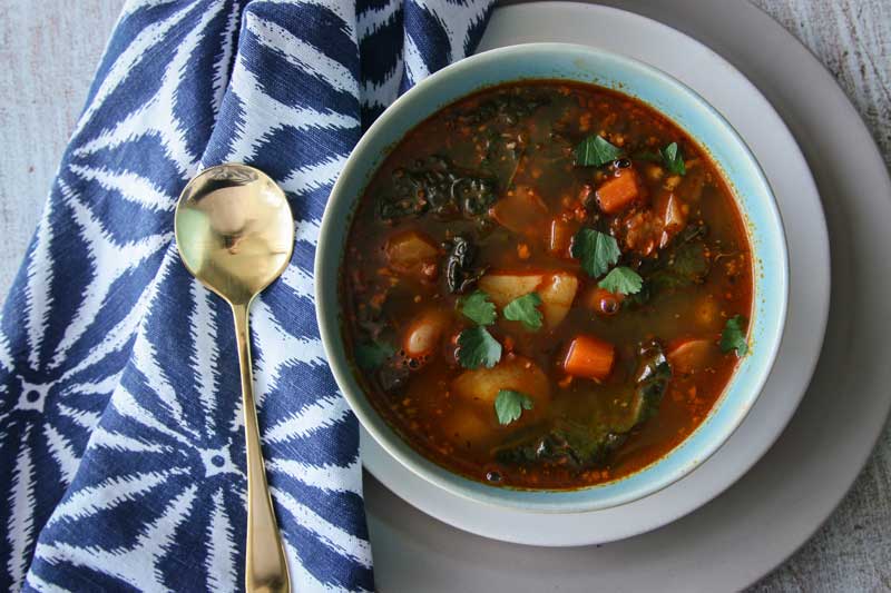 Kale Soup with Chorizo, Potatoes and White Beans | Something New For Dinner