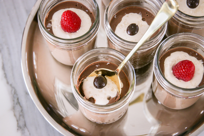 Sous Vide Salted Chocolate Pot de Creme with Bourbon and Espresso | Something New For Dinner