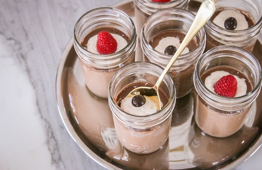 Sous Vide Salted Chocolate Pot de Creme with Bourbon and Espresso | Something New For Dinner