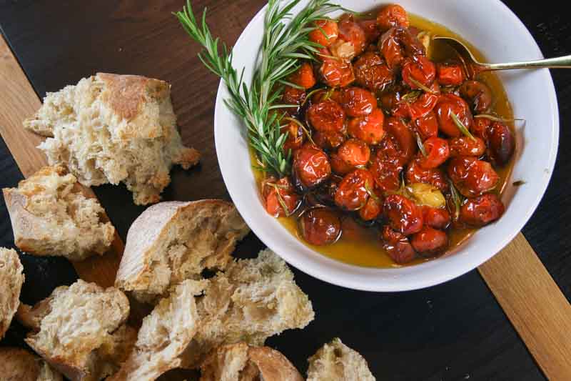 Tomato confit with toasted torn dipping bread | Something New For Dinner