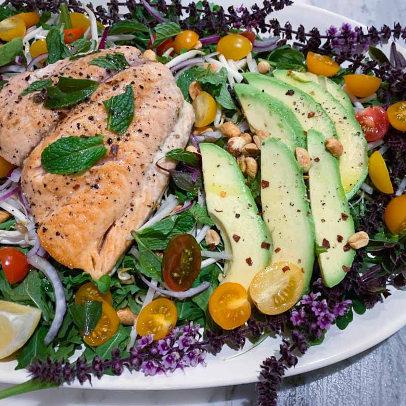 Healthy Weeknight Salmon Salad - Something New For Dinner