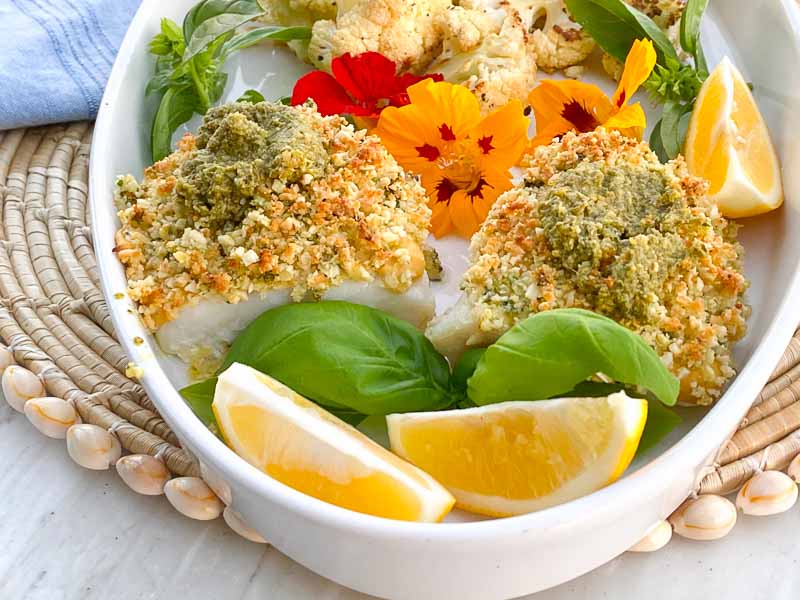 Baked fish with almond panko and parmesan crust | Something New For Dinner