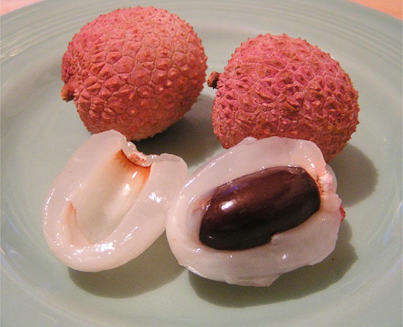 Lychee with photo credit to Wikipedia |Something New For Dinner