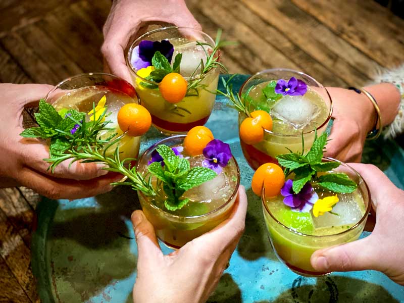 Mezcandalosa mezcal cocktail with Kumquats, mint & rosemary | Something New For Dinner