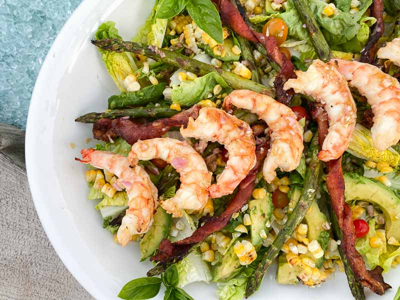 Grilled shrimp salad with twisted bacon and avocado | Something New For Dinner