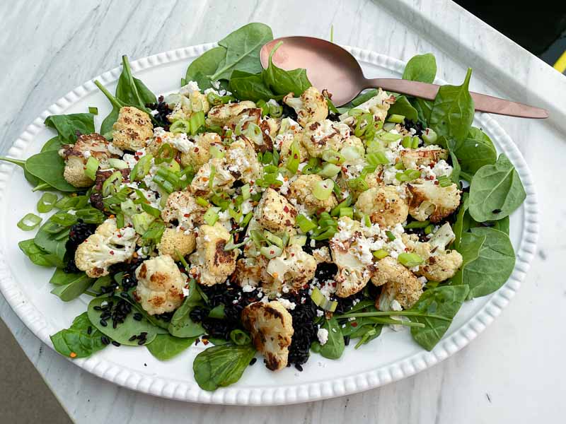 Roasted cauliflower and black rice salad | Something New For Dinner