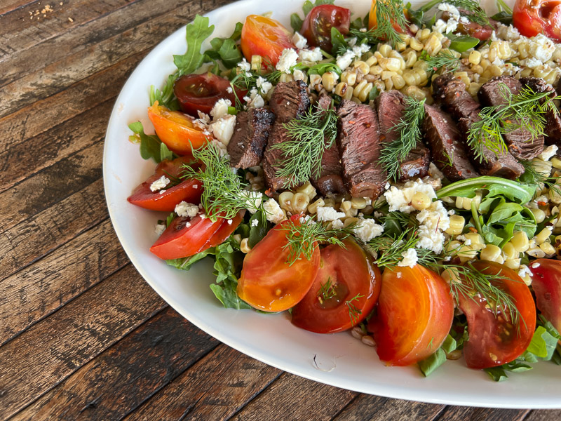 Salad For Dinner with Filet Mignon and Corn | Something New For Dinner