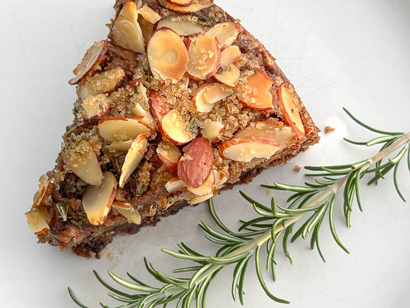 Pear, almond, chocolate and rosemary olive oil cake | Something New For Dinner