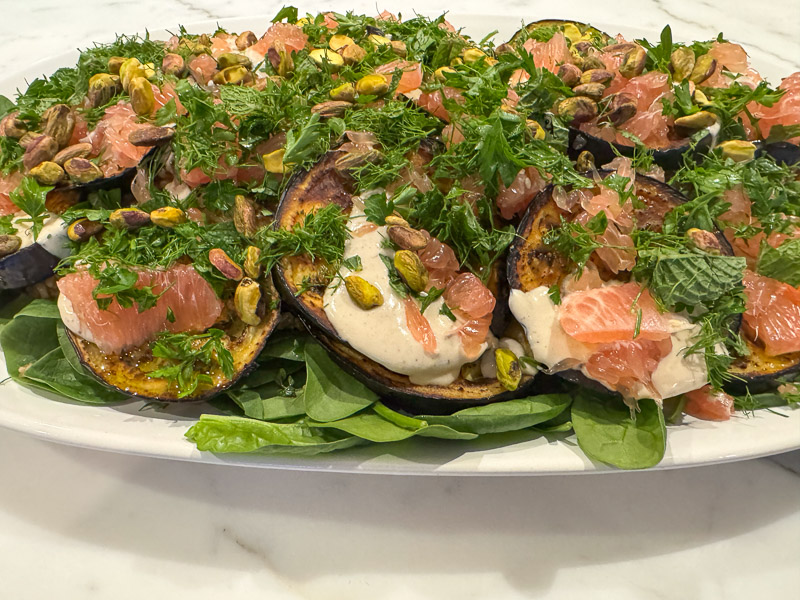 Eggplant, pomegranate and farro salad | Something New For Dinner